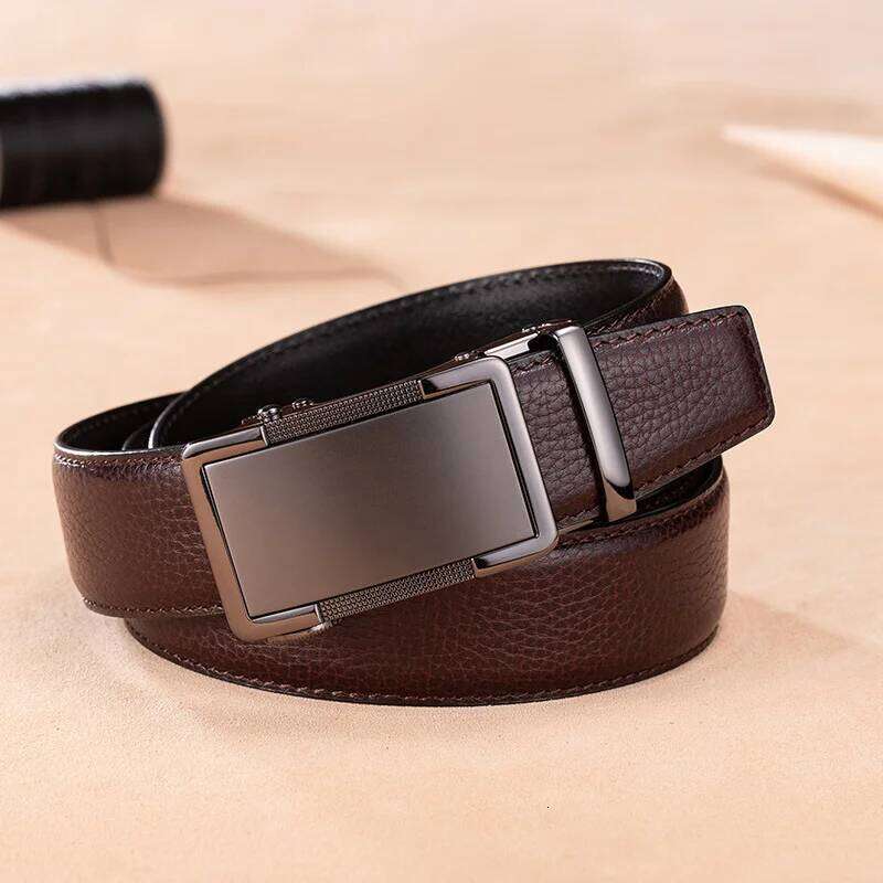 Men's genuine leather Automatic Cowboy Trousers Harness Waist strap Lined up brand Stomach Medieval belt luxury Z260226