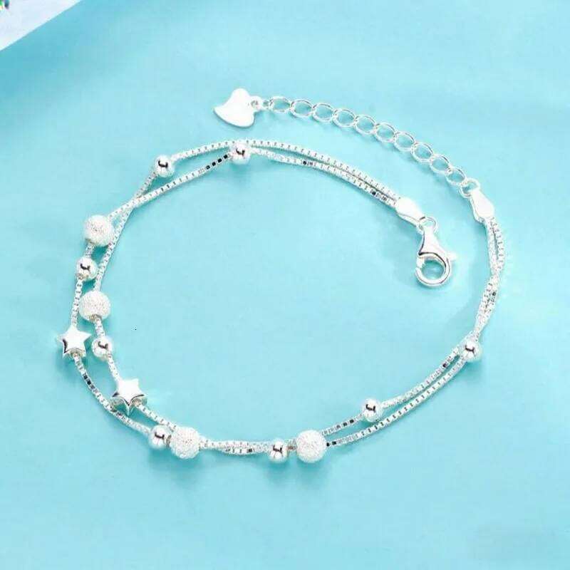 925 Sterling Silver Charm Bracelet for Women Fashion Korean Adjustable Beaded Star Chain Bracelets Party Fine Jewelry Gifts Z260313