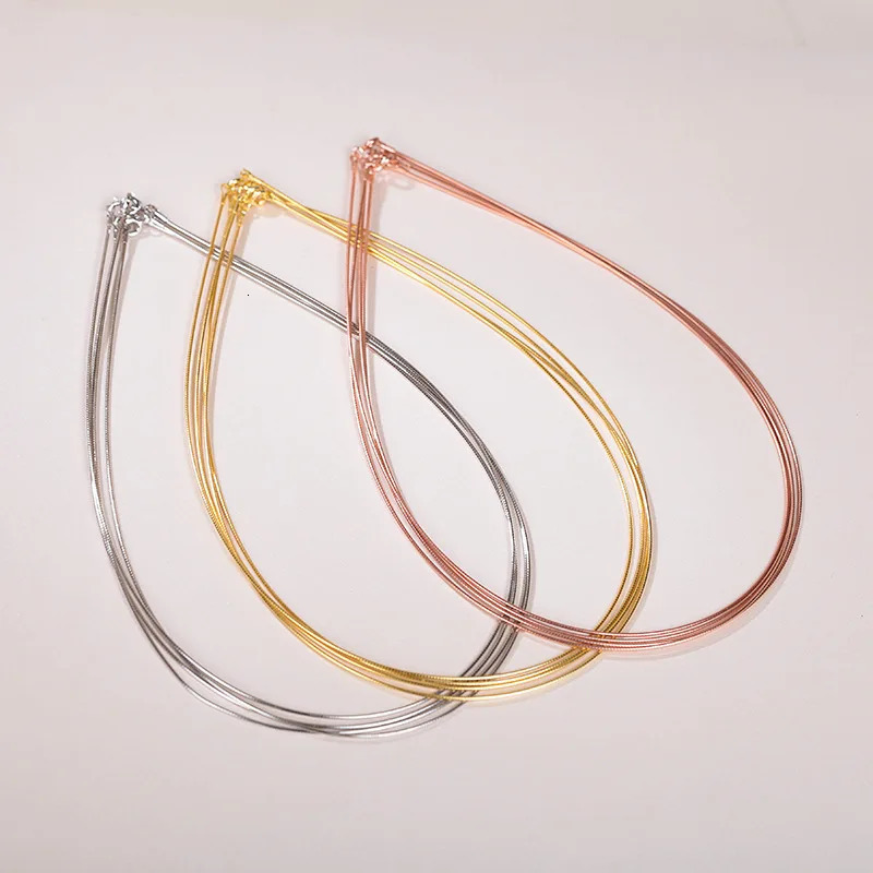 Genuine Pure Solid 925 Sterling Silver Necklace for Women Punk Rock Rose Gold Snake Chains Jewelry Female Necklaces Choker 260312