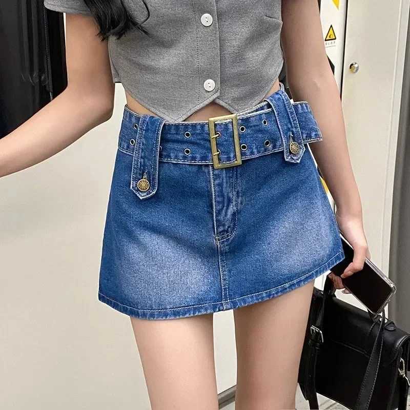 Ins Summer Women High Waist Shorts Skirts s Vintage Sexy Nightclub Denim Dress Female Stripper Dance Black Blue Jeans Skirts M260314