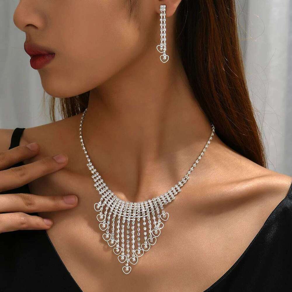 3PC Women's Fashion Claw Chain Series Heart Earrings Necklace Jewelry Set Wedding Banquet Party Holiday Gifts Z260313