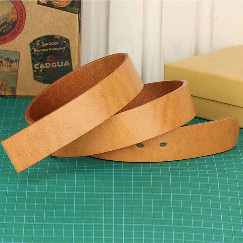 3.8Natural color cowhide Belt Without Buckle Men Plant Tanned Top Genuine Leather DIY Belts For Man Casual Jeans Luxury Z260226