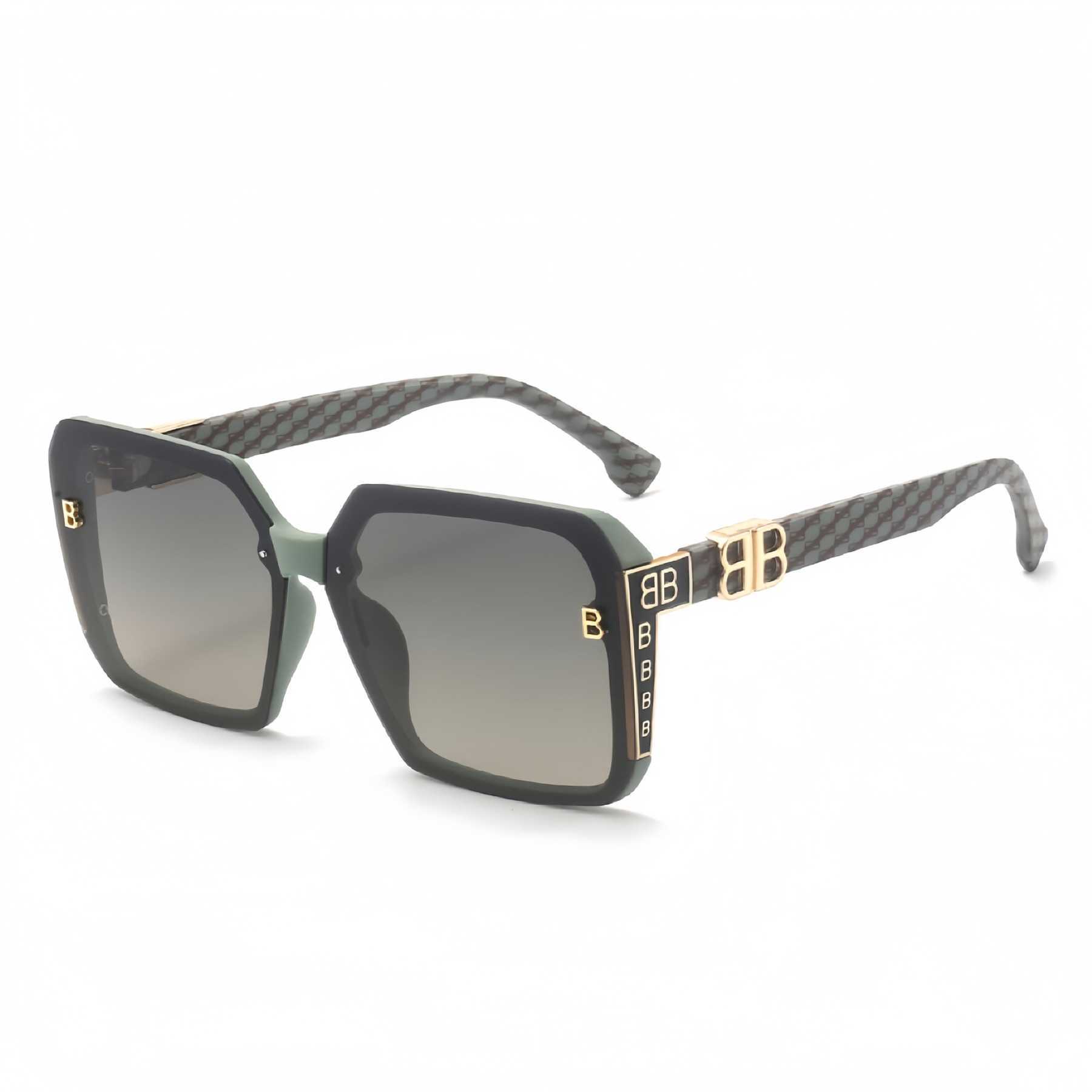 2026 New letter-shaped temple high-end designer polarized sunglasses for women with UV protection large frames, making the face look trendy Q2600314