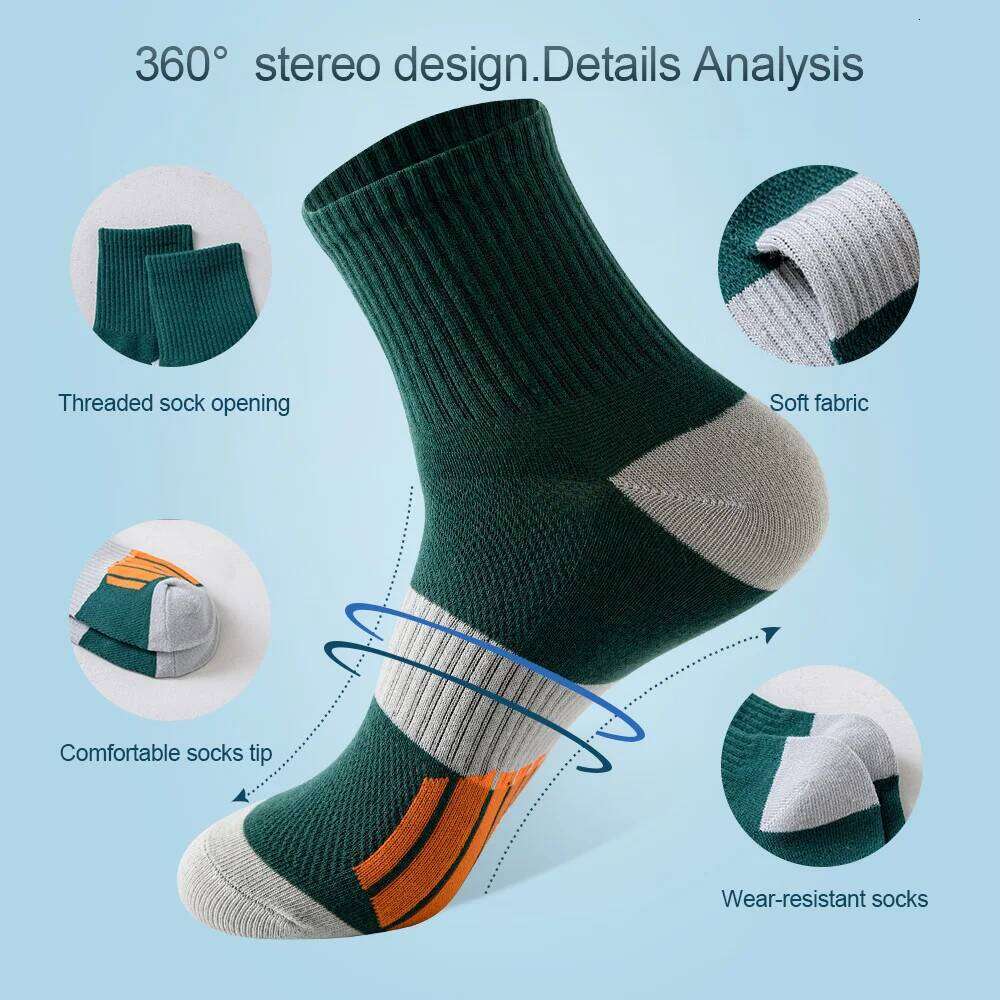 Men's Ankle with Cushion Athletic Running Socks Breathable Comfort 5 Pairs Lot Sports Sock for men Z260314