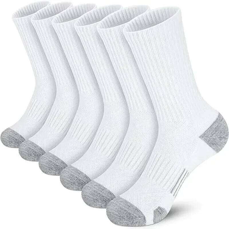 6 Pairs Men's Outdoor Gym Socks High Quality Comfortable Soft Ground-Gripping Football Large Size New Style Z260314