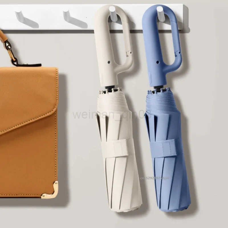 Extra Large Reinforced Umbrella Wind and Rain Resistant Dual-purpose UV Blocking Fully Automatic Ring-buckle Parasol sakura NONE H260314