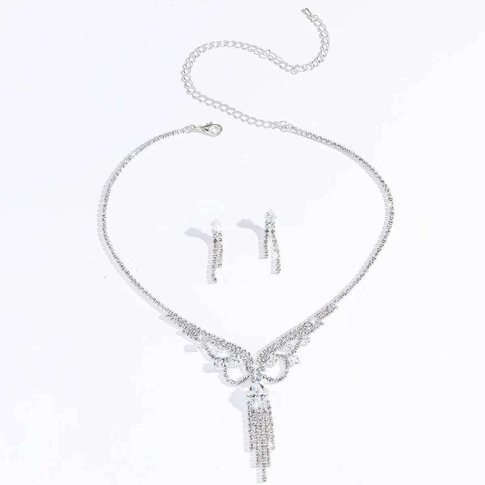 3PC Women's Fashion Hollow Design Tassel Necklace Earrings Jewelry Set Wedding Banquet Party Holiday Gift Z260313