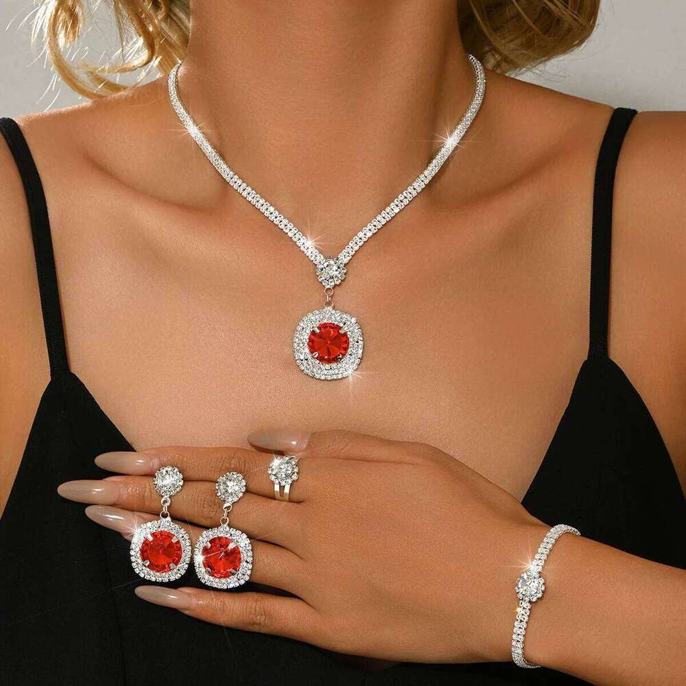 Cross Border European American Earrings Decorations Wedding Necklace Bridal Set Women's Premium Z260313