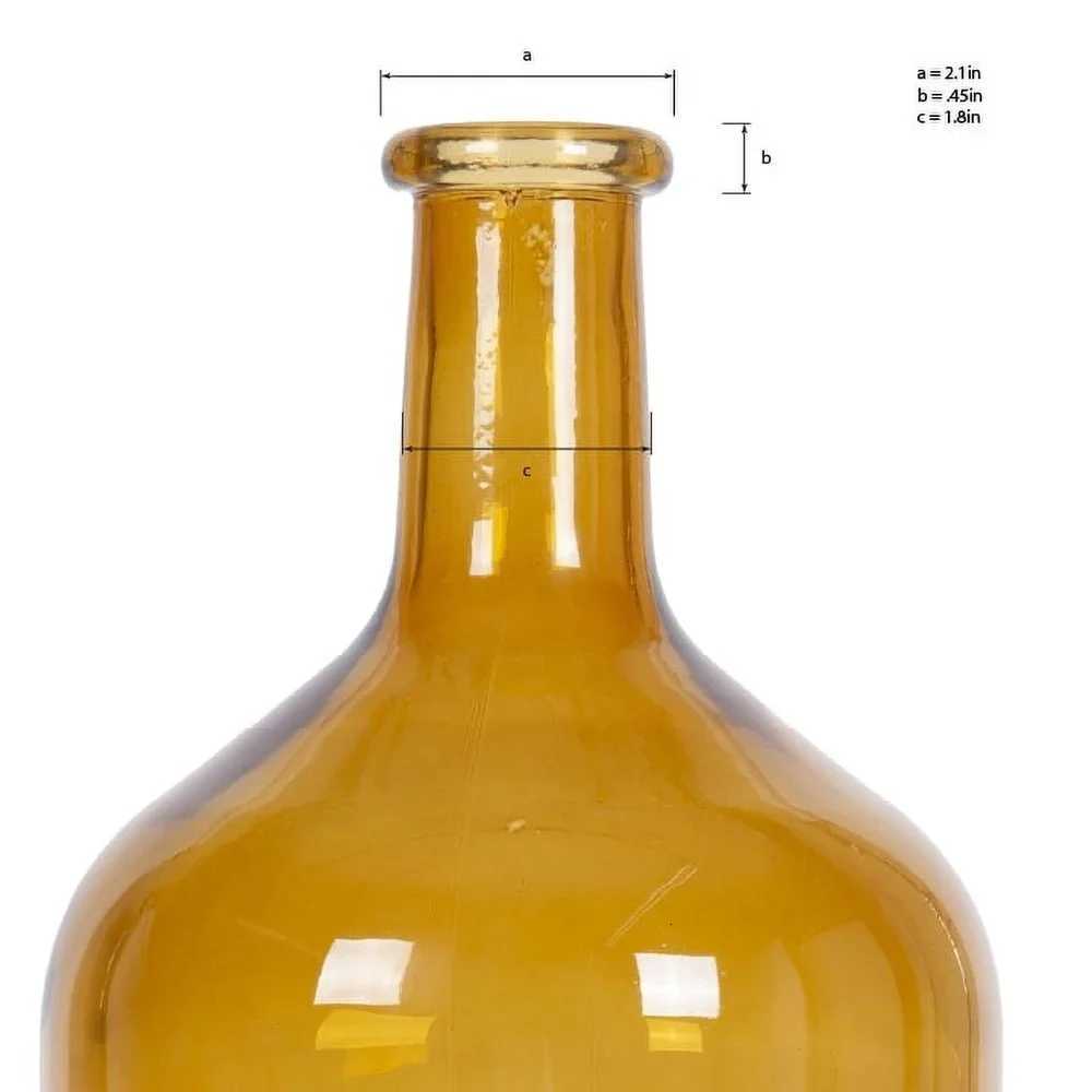 Elegant 12 Inch High Amber Translucent Glass Tabletop Vase Flowers Plants Decorative Centerpiece Durable Easy to Clean Gift Y260314