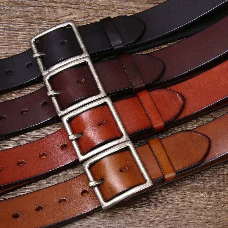 4.3CM Thickening Pure Cowhide High Quality Genuine Leather Belts for Men Brand Strap Male Copper Buckle Jeans Cowboy luxury Z260226