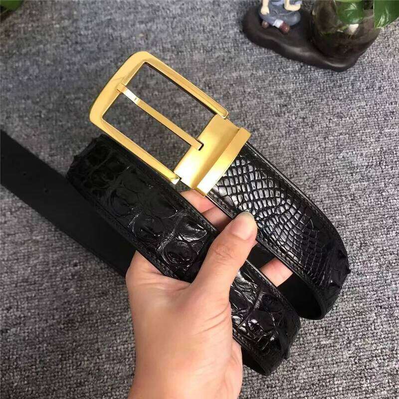 Classical Exotic Alligator Skin Belt For Men Stainless Steel Needle Buckle Genuine Crocodile leather Male Waist Straps Z260226