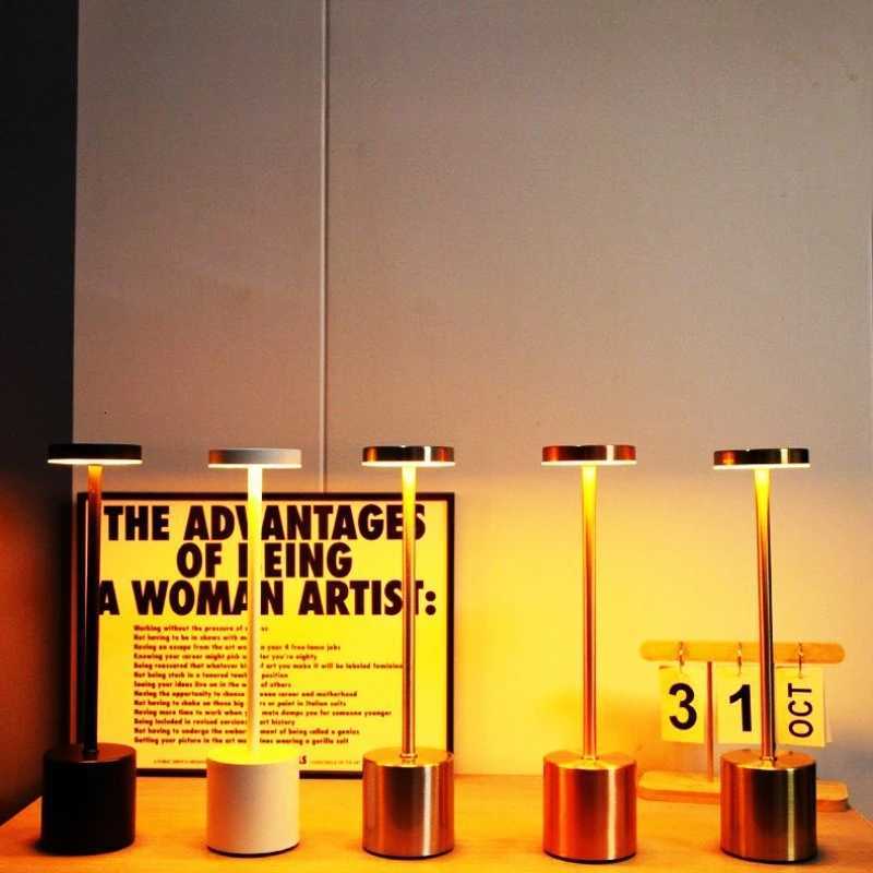 NEW Design Cordless Led Table Lamp Modern Wireless Rechargeable Touch Dimming Portable Restaurant Lights Luxury Desk Table Lamps Y260314