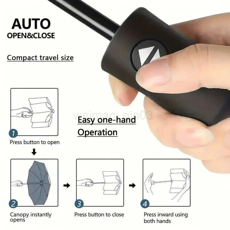 Fully Automatic Resistant Rain Windproof Double Layer Umbrella Folding for Men Women Luxury Business Male Large Umbrella Parasol H260314