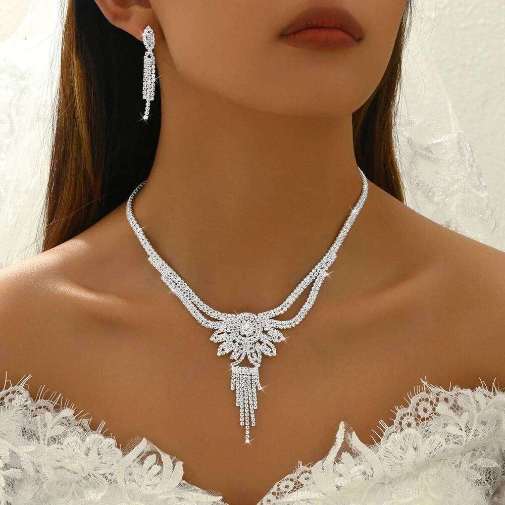 Bridal Fashion Tassel Necklace Earrings Bracelets Rings Jewelry Set Wedding Banquet Party Holiday Gifts Z260313
