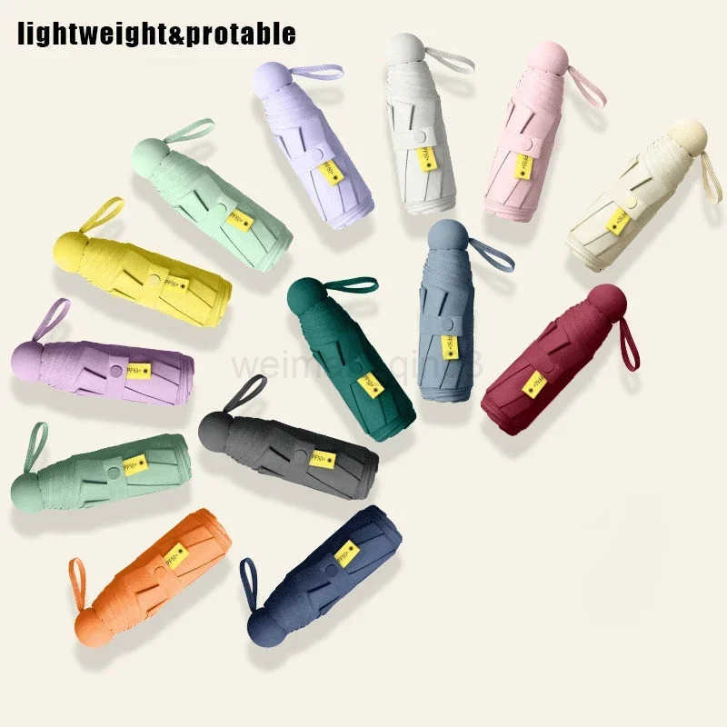 1Pc Mini Sun Umbrella Small Pocket Rain Umbrella Vinyl Folding UV Ultraviolet Protection Sun Shade Pocket Parasol Capsule H260314