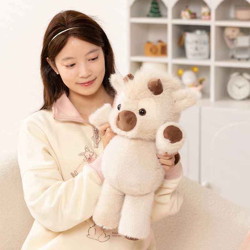 Adorable Highland Cattle Plush Toy 45cm - Huggable Running Cow Stuffed Animal Made with Premium Soft Fabric Soothing Companion Y260314