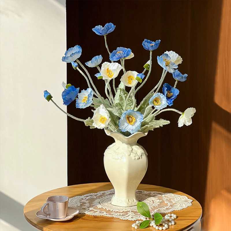 Ceramics Vase Flower Vase Decorations Home Desk Accessories Nordic Vases for Flowers Bottle Room Decor Office Accessories Y260314