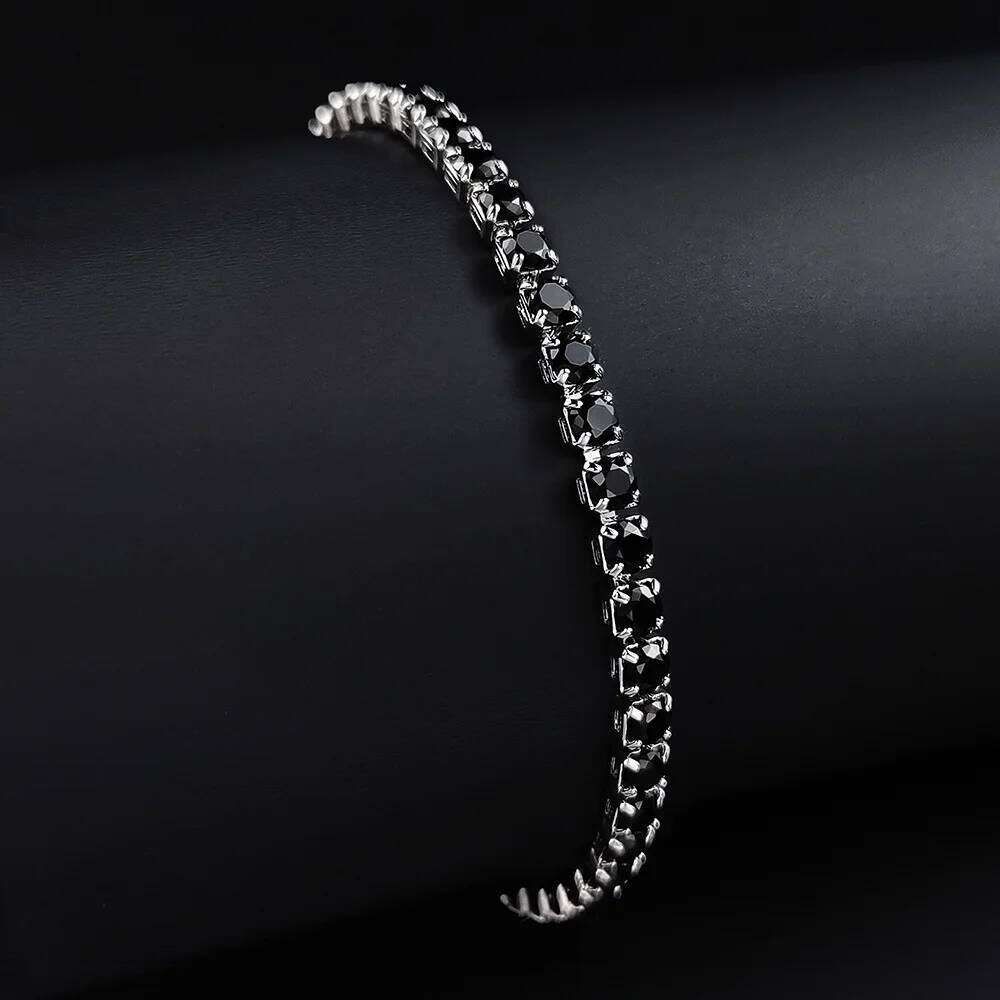 Sliver Color 3mm 4mm 5mm Black Bracelet Bangle for Women Wedding Fashion Jewelry Party Gift S4777 Z260313