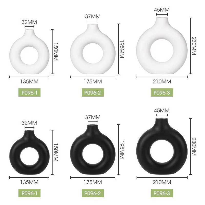 Nordic White Vase - Ceramic-Look Plastic for Modern Decor Desktop Living Room Flower Pot Y260314