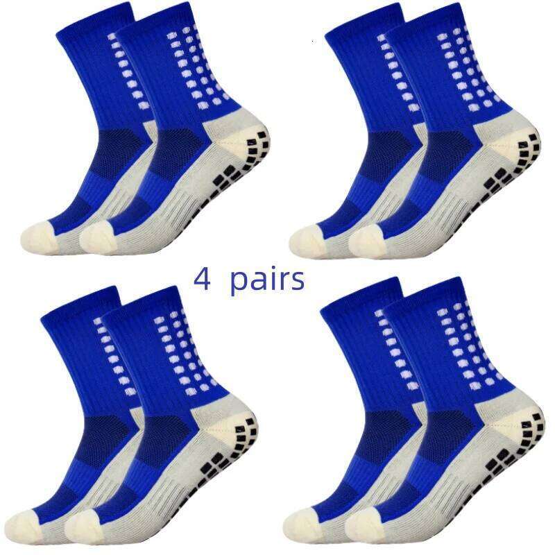 4 pairs of men's soccer non-slip grip pad football basketball socks Z260314