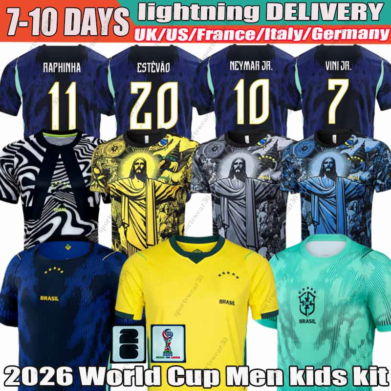 2026 Brazil Soccer Jerseys VINI JR. RAPHINHA RODRYGO Estevao RICHARLISON CASEMIR G.JESUS P.COUTINHO L.PAQUETA PELE CBF 26 27 Football Shirt