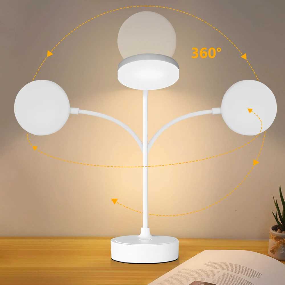 Foldable LED Book Light 360 Rotatable Stepless Dimming USB Powered/Rechargeable LED Desk Lamp for Study Desk Bedroom Decoration Y260314