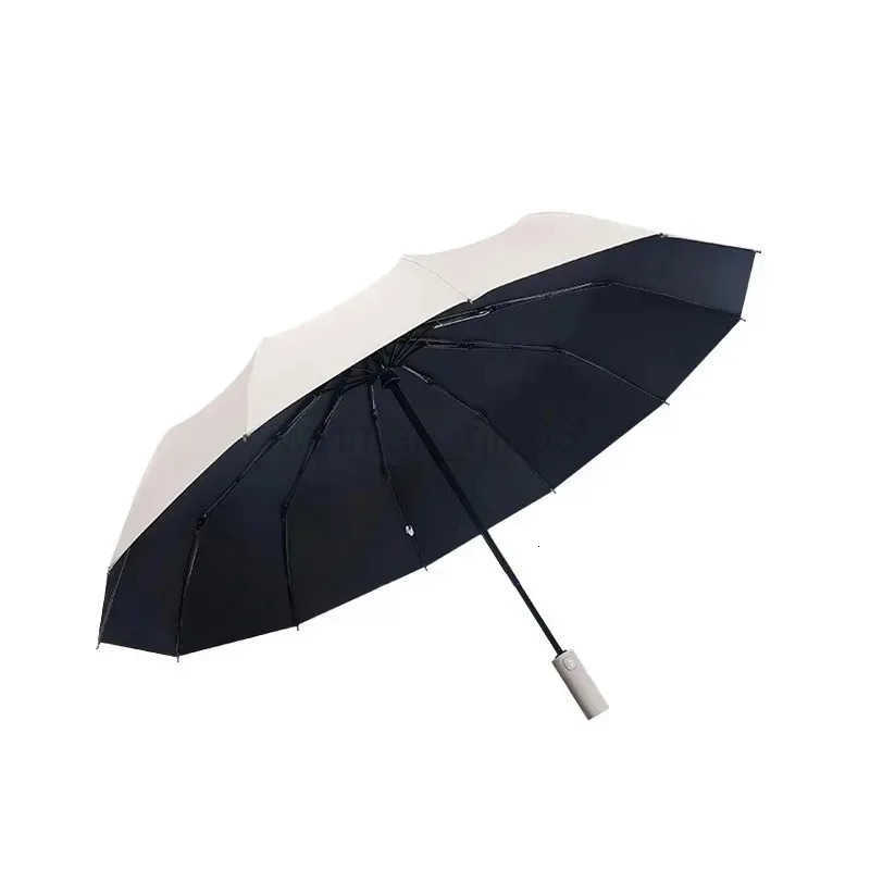 Automatic umbrella womens weather and rain sun umbrella shade folding blue boys advanced sense sunscreen H260314