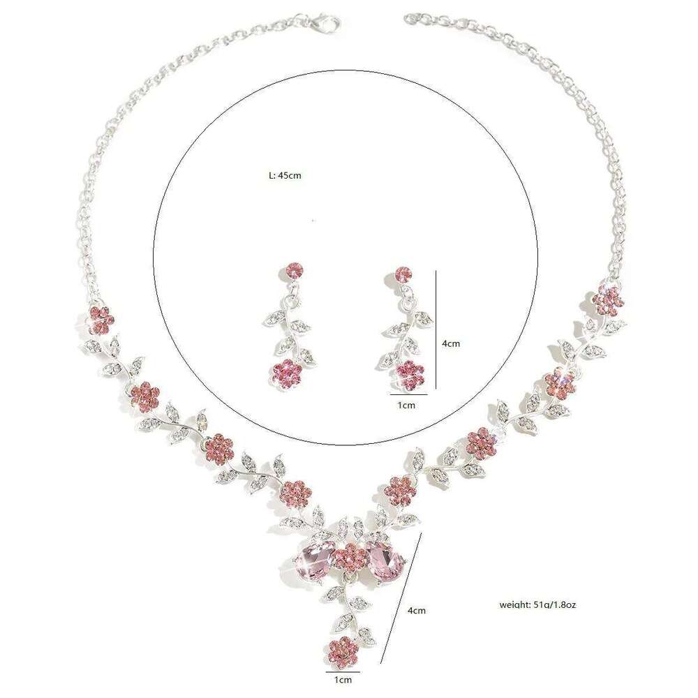 3pcs Women's Fashion Trend Small Flower Water Drop Necklace Earrings Jewelry Set Wedding Banquet Party Festival Gift Z260313