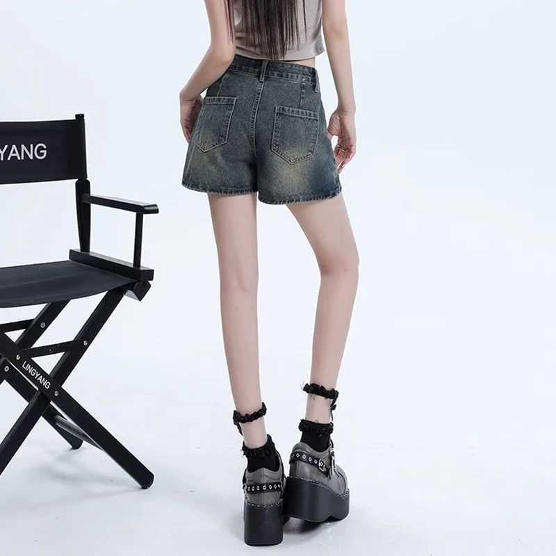 s Retro Designer High Waist Jeans Skirts Women Thin Casual Denim Mini Dress Lady Fashion A-line Wrap Hips Skirts M260314
