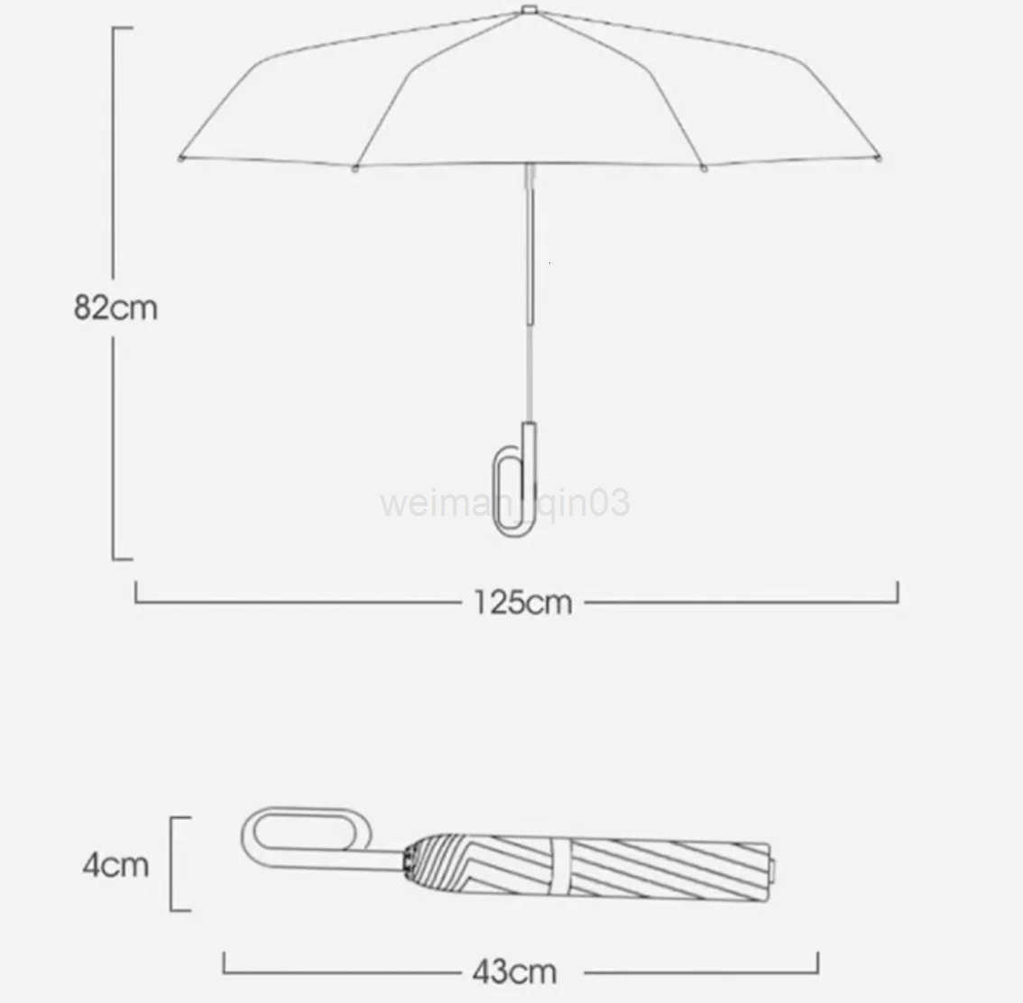 Ergonomic Large Grip Auto Open/Close Umbrella with Hook Simple Solid Color Design for Convenience H260314