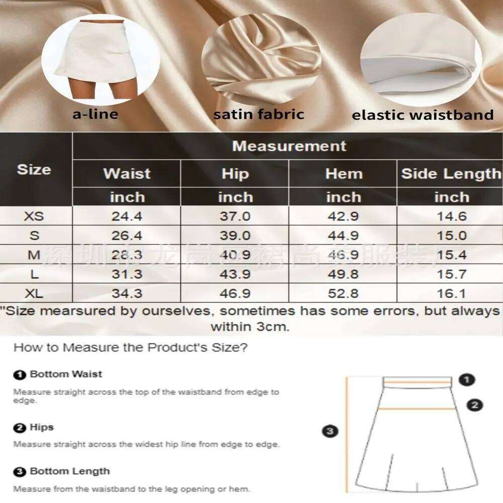 Classic Stain Mini Sexy Stretchy Satin Silk Skirt A-Line Party Skirts Women Z260314