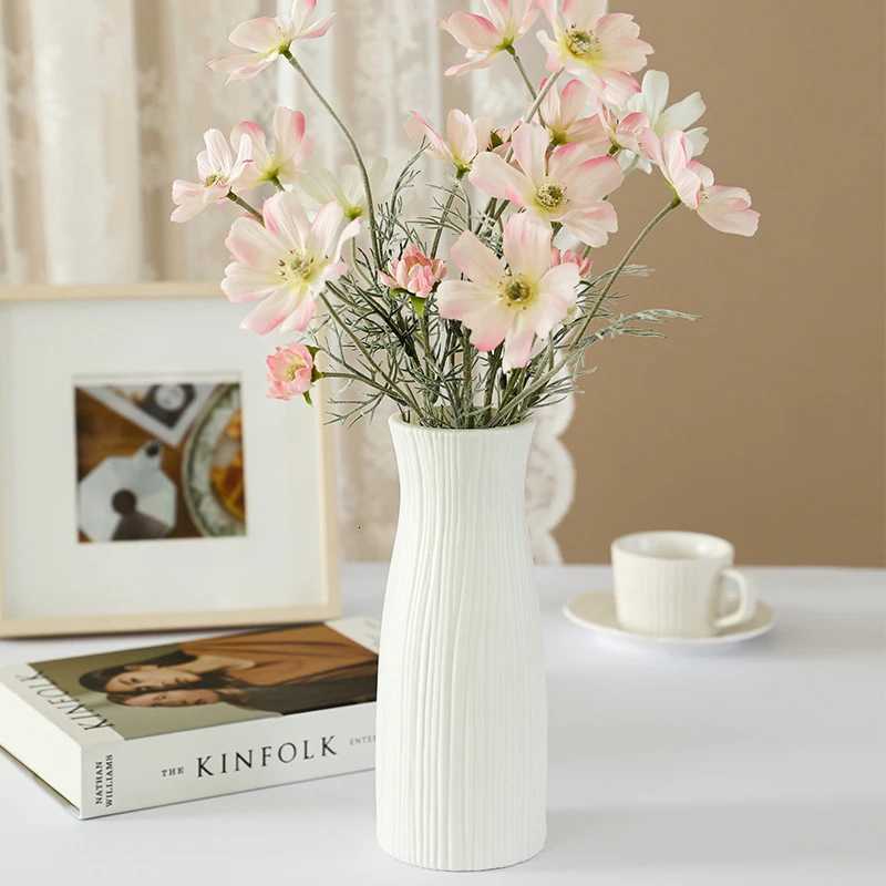 Nordic Plastic Flower Vase Hydroponic Pot Vase Decoration Home Desk Decorative Vases For Flowers Decoration Y260314
