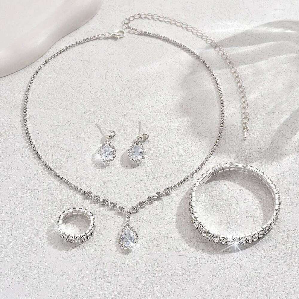 5 Women's Fashion Droplet Earrings Necklace Bracelet Ring Set Wedding Banquet Party Holiday Gift Z260313