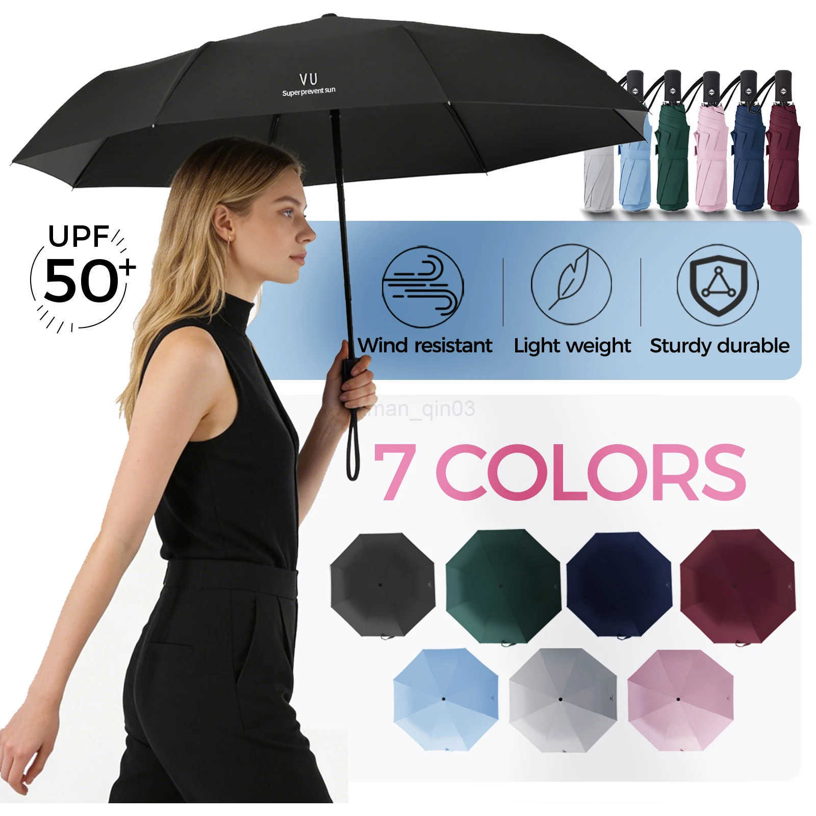Fashion Large Travel Umbrella Heavy Duty Windproof Waterproof Umbrella Fully Automatic Open And Close Golf Umbrella UPF50 UV H260314
