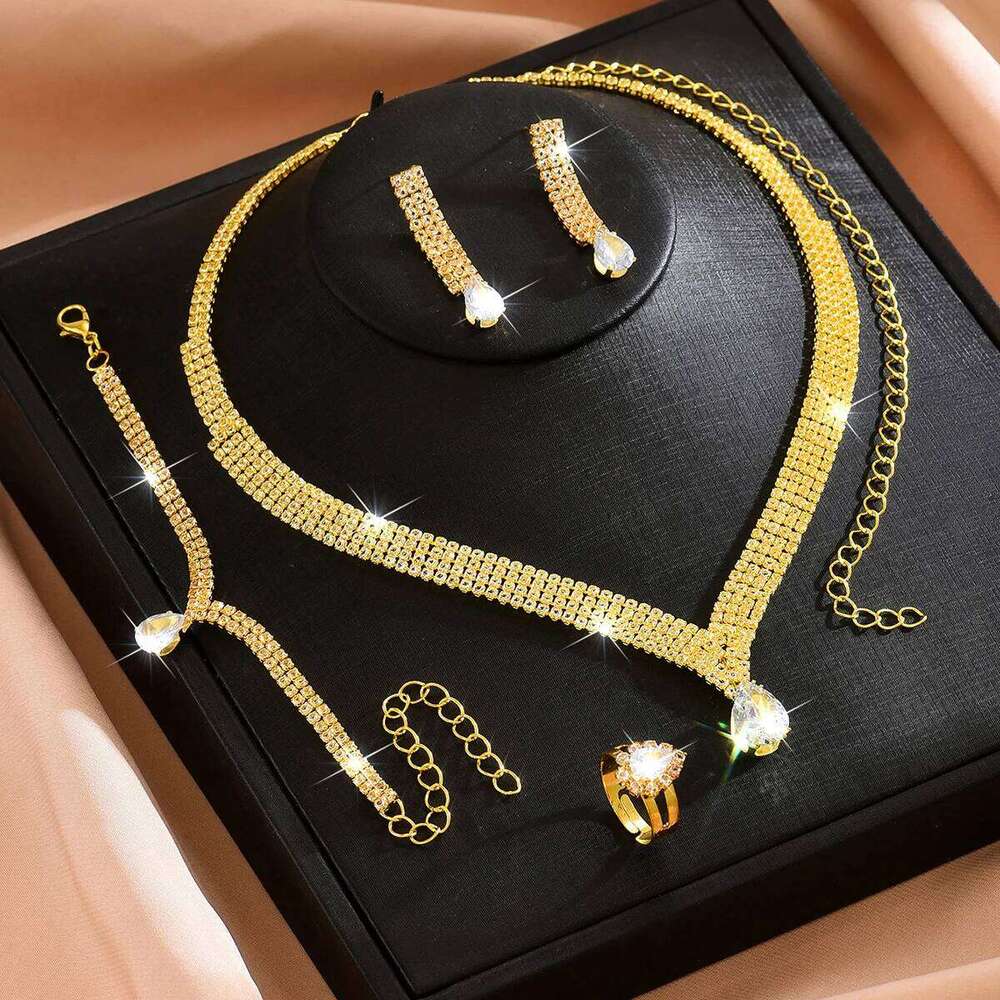 Hot selling spot dresses, wedding accessories, necklaces, earrings, bracelets, three piece light luxury accessory set Z260313