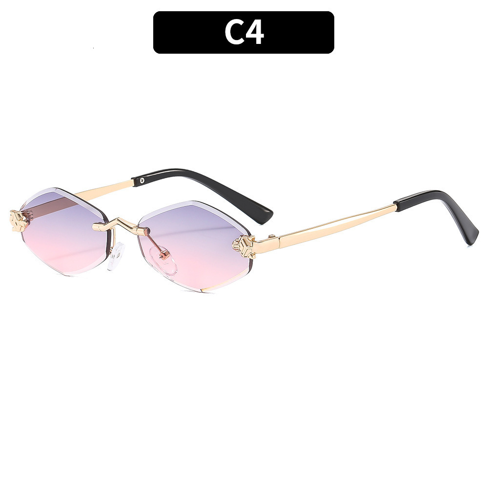 New Y2k Style Frameless Cut-Edge Sunglasses, European And American Fashion Versatile Outdoor Street Photography Sun Protection Glasses