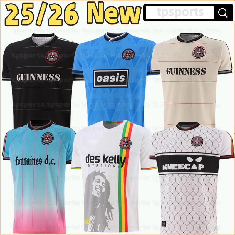Bohemians 2025 Soccer Jersey 25 26 Fontaines Dc Home Away Third GK BLACK GUINNESS TOUR JACQUARD Jerseys PISZCZEK McDONNELL AKINTUNDE Football Shirts Kit guinness