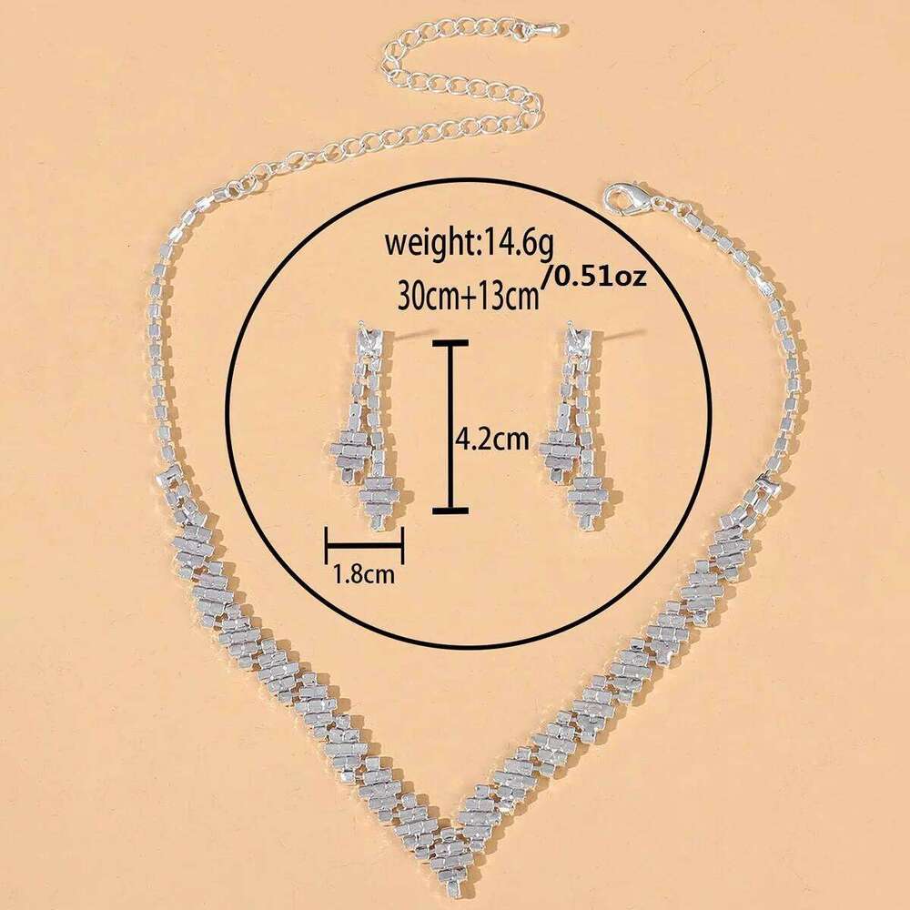 3 pieces of women's European American trendy claw chain series with rhinestone earrings, necklace, jewelry set, banquet and Z260313