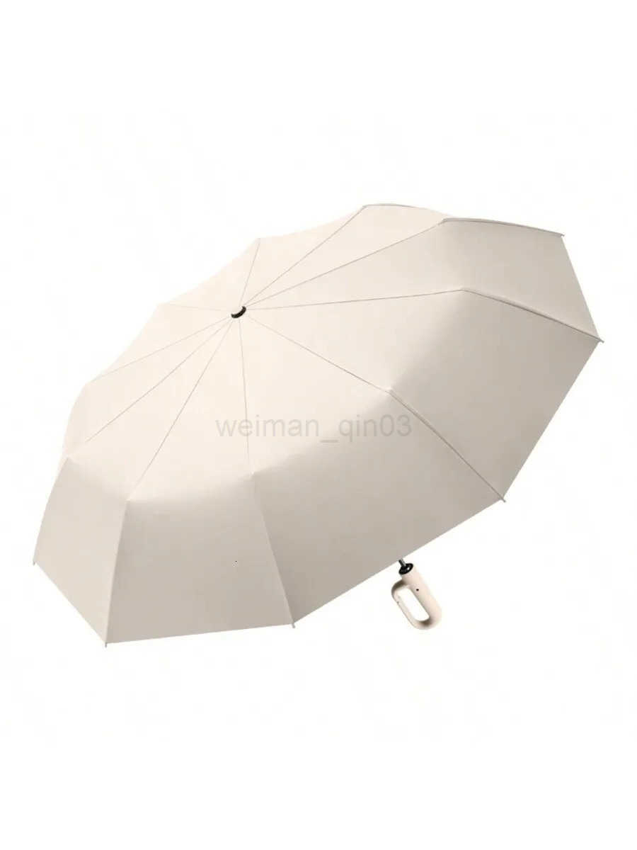 27-inch ring buckle triple folding umbrella fully automatic umbrella double folding business umbrella increased wind resistance H260314