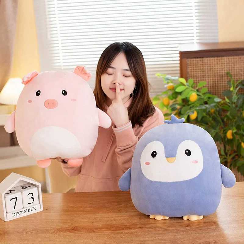 40cm Cuddly Squishy Penguin Pig Rabbit Panda Crab Kawaii Zoo Animal Plush Pillow Soft Plushie Peluche Doll Kids Birthday Gift Y260314