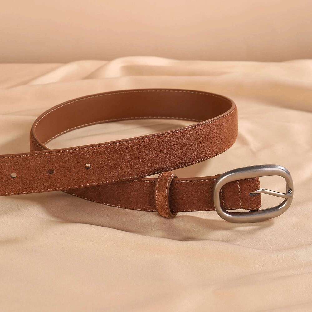Women's Suede Frosted Belt Simple Fashion Vintage Distressed Silver Pin Buckle to Match Jeans Skirt Corset Z260226