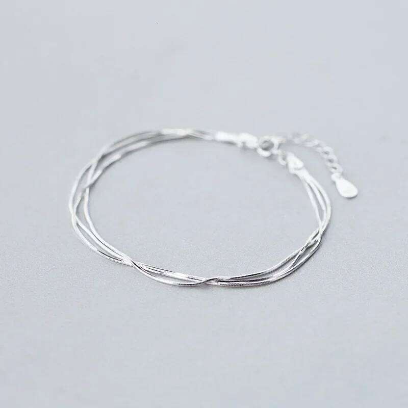 Simple Layer Bracelets Korean Jewelry Hot Fashion 925 Sterling Silver Bracelet for Women Z260313