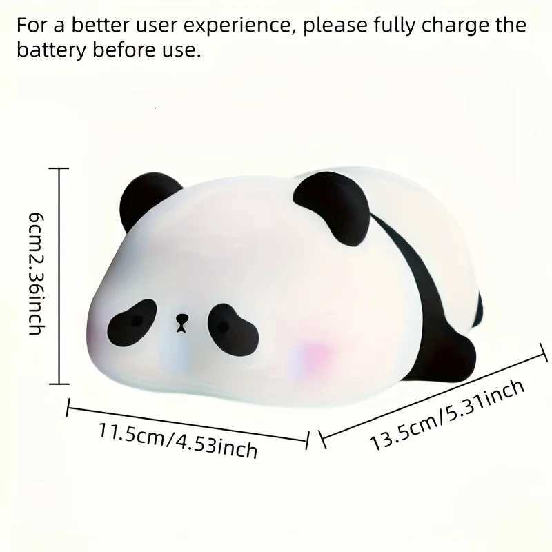 Panda Night Light Rechargeable with Timer Bedside Table Lamp Perfect Christmas or Birthday Gift Panda Room Decor Y260314