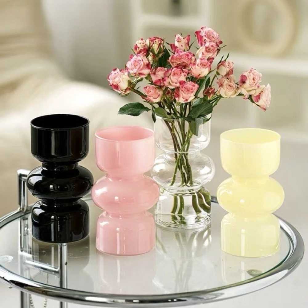 European Retro Glass Vase Water Nourishing Flower Arrangement Container Desktop Dining Table Flower Arrangement Vase Decoration Y260314