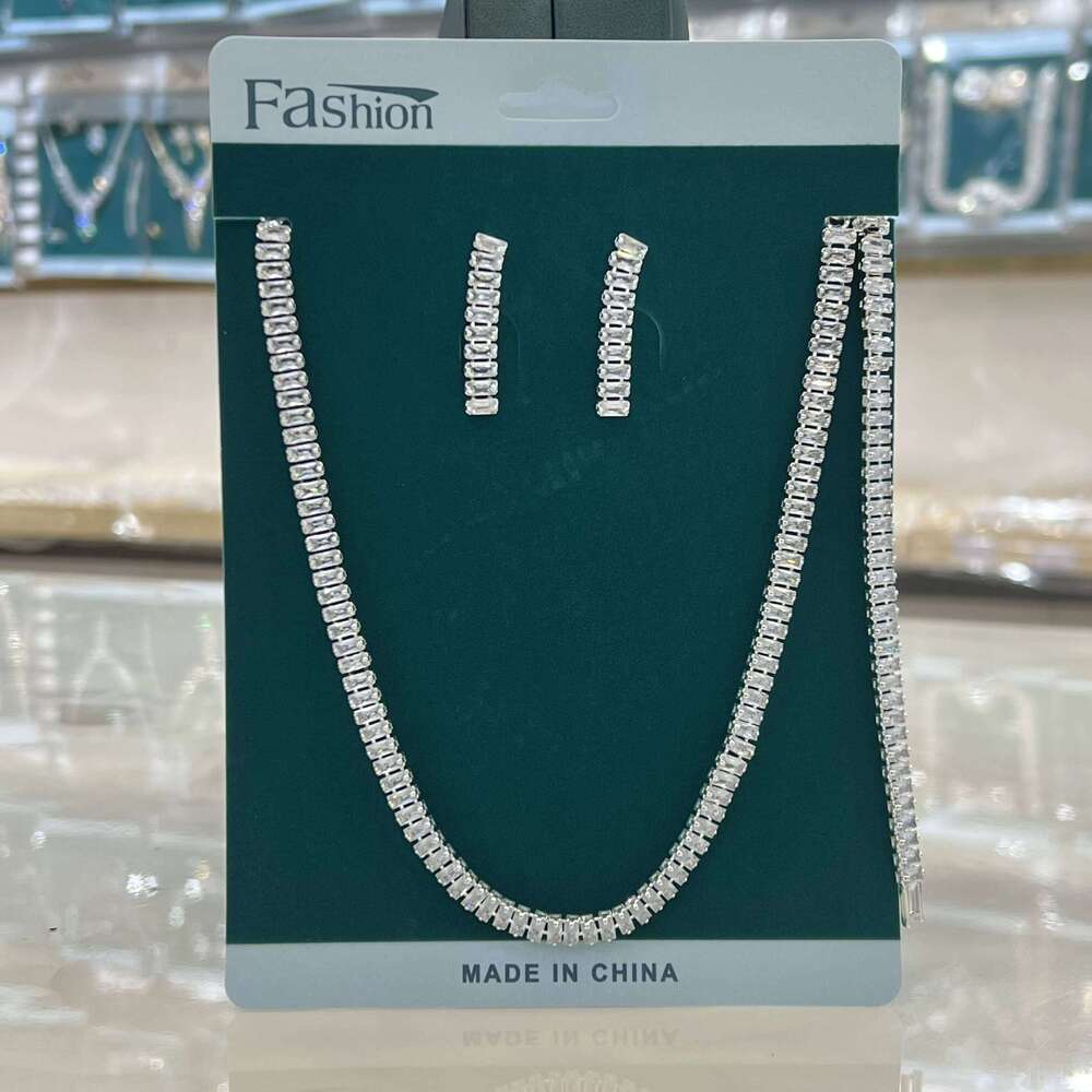 Women's Fashion Copper Claw Chain Zircon Series Set, Simple Versatile, Light Luxury and High End Jewelry Z260313