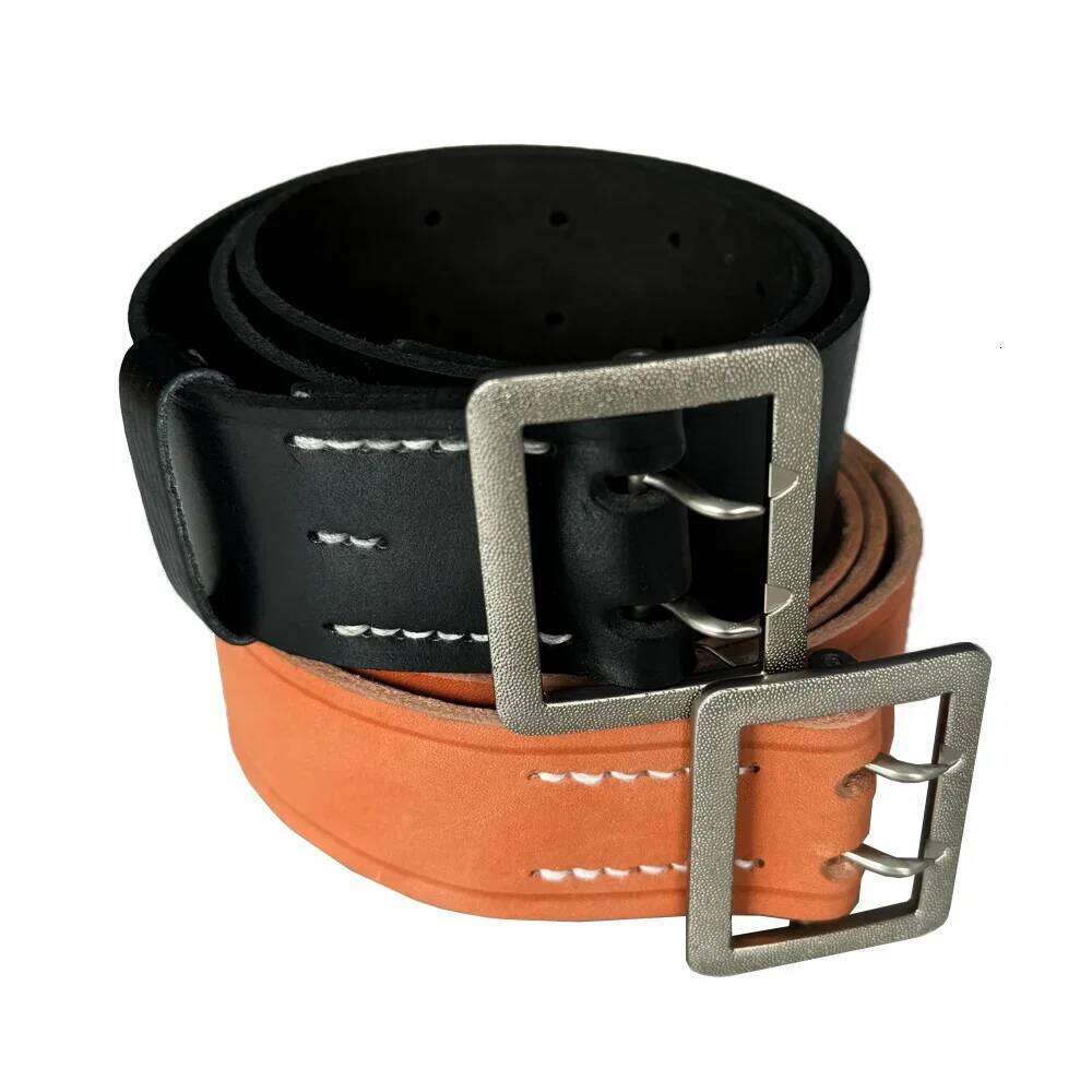 German Belt Double Hole WW2 Men Waistband Combat Casual Girdle Retro Carviar Tool Equipment Soldier War Field Z260226