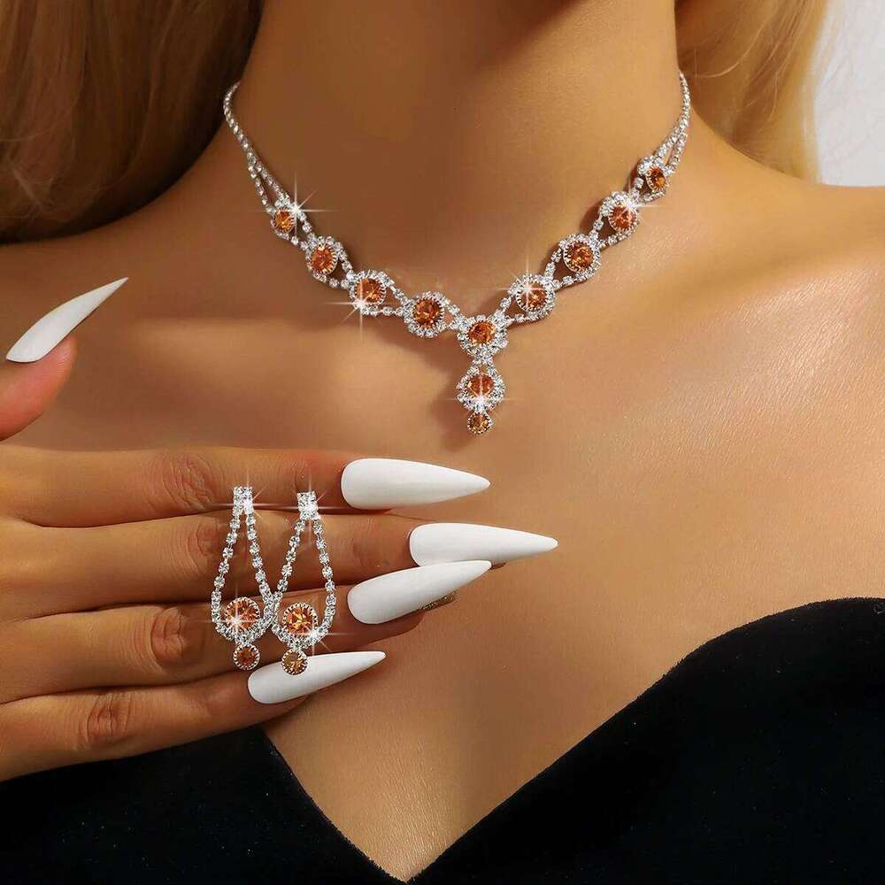 Elegant exquisite necklace, earring, bracelet, three sets of new products, simple and trendy jewelry set for women Z260313
