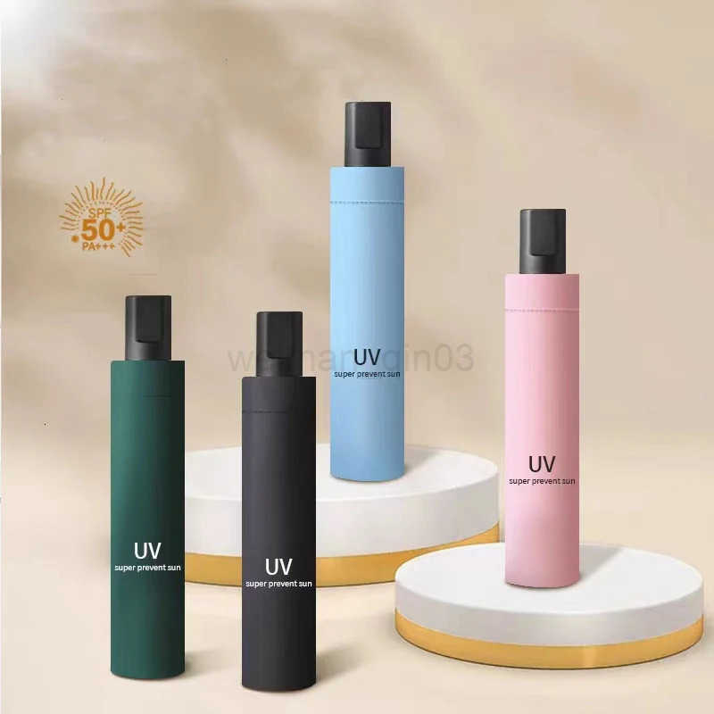 Foldable Manual Umbrella Waterproof and Windproof Umbrella Anti-UV Umbrella for Sunny Or Rainy Days Simple Solid Color Umbrel H260314