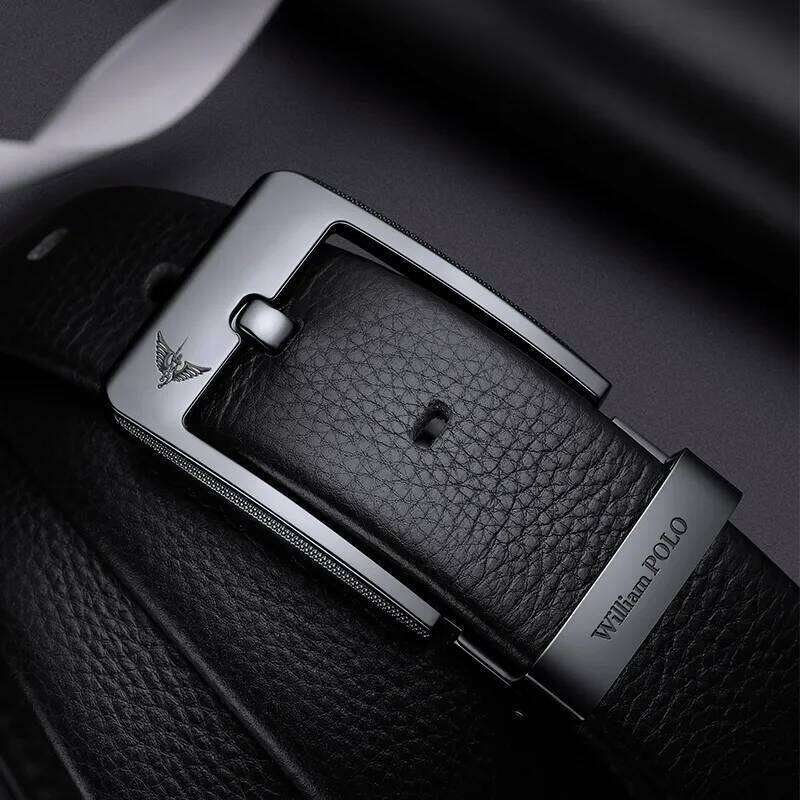 Men's leather casual fashionable needle buckle business belt, personalized denim belt Z260226