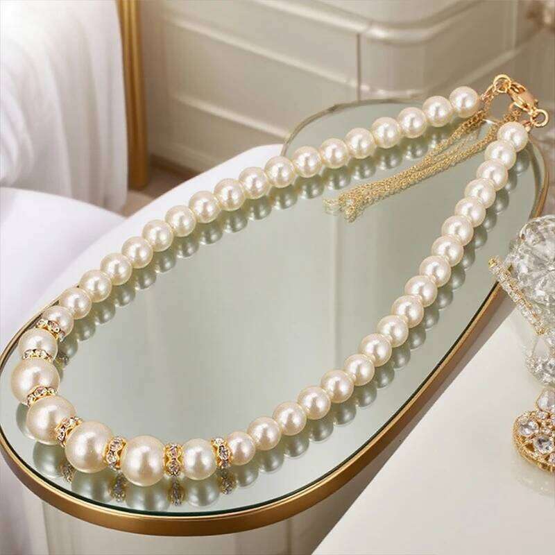 3in1 Set Elegant Simulated Pearl Earrings Bracelet Long Necklace Women Bridal Wedding Jewelry Gift Z260313